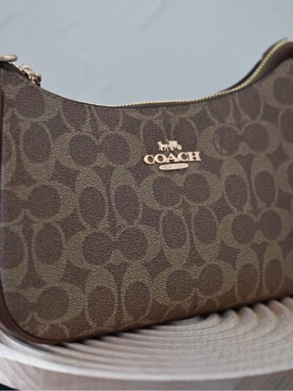 Coach Brown Signature Teri Shoulder Bag